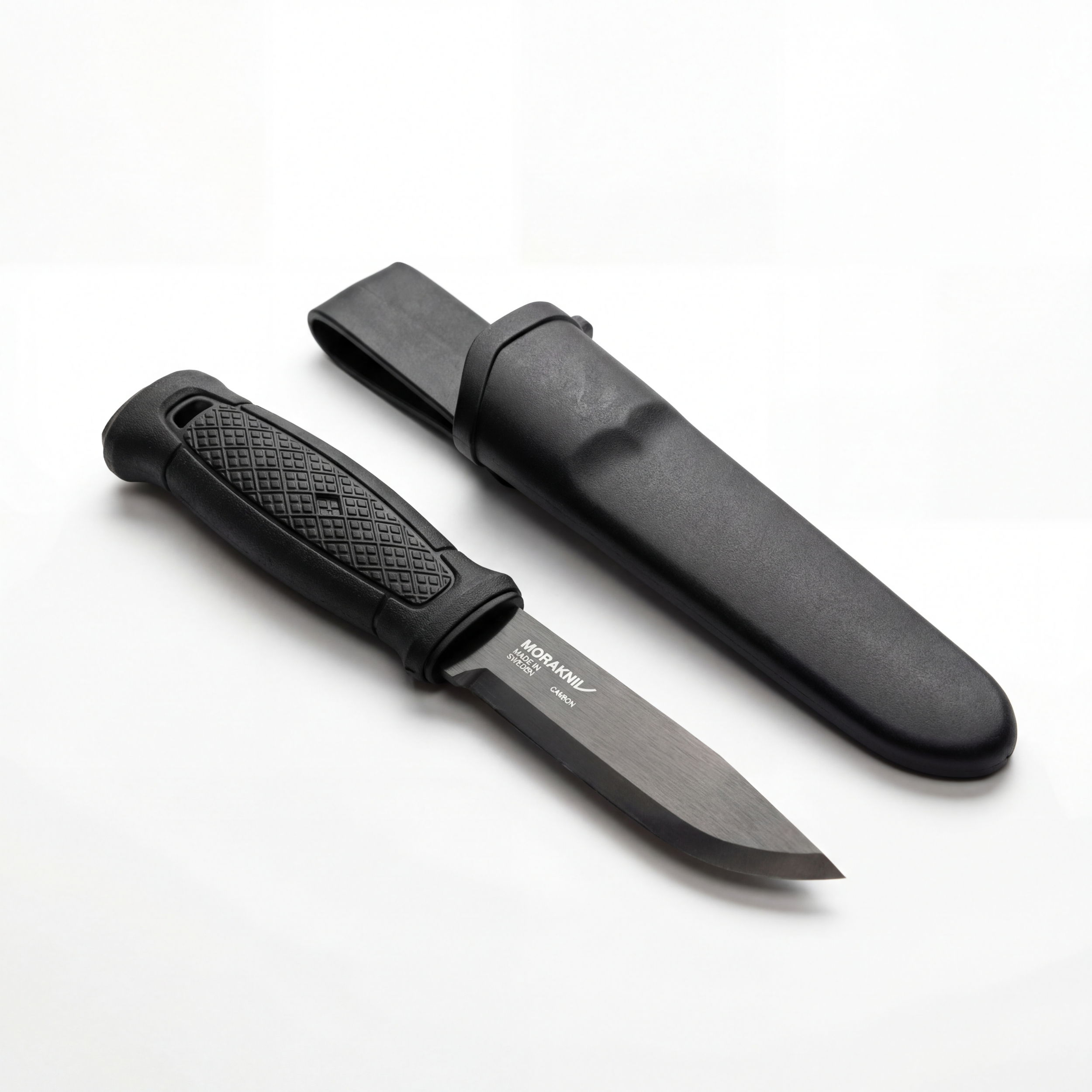Morakniv Garberg Fixed Blade Knife 4.3 Inch Black Carbon Steel Full Tang Outd...