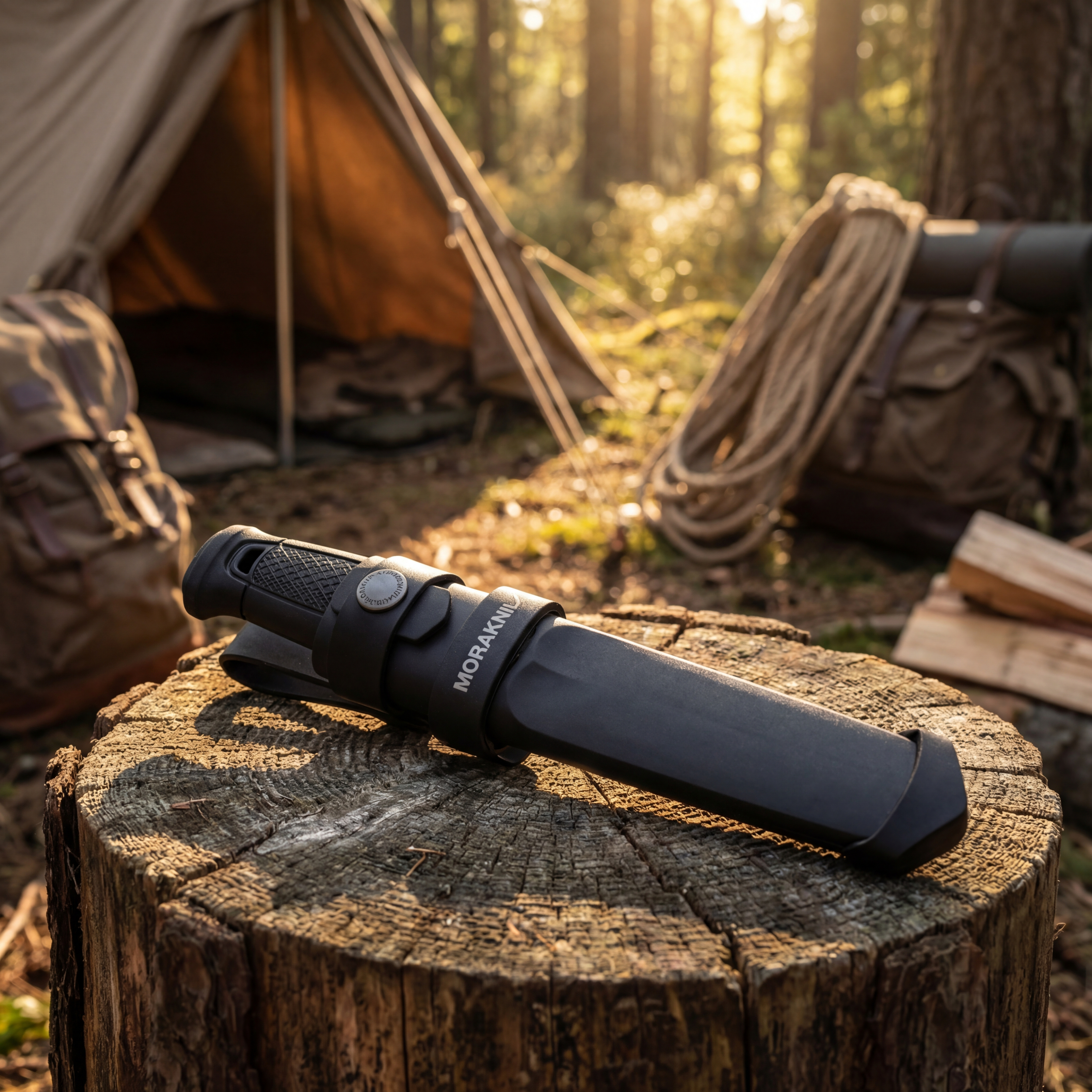 Morakniv Garberg BlackBlade Fixed Blade Knife 4.25” Carbon Steel Full Tang Ou...