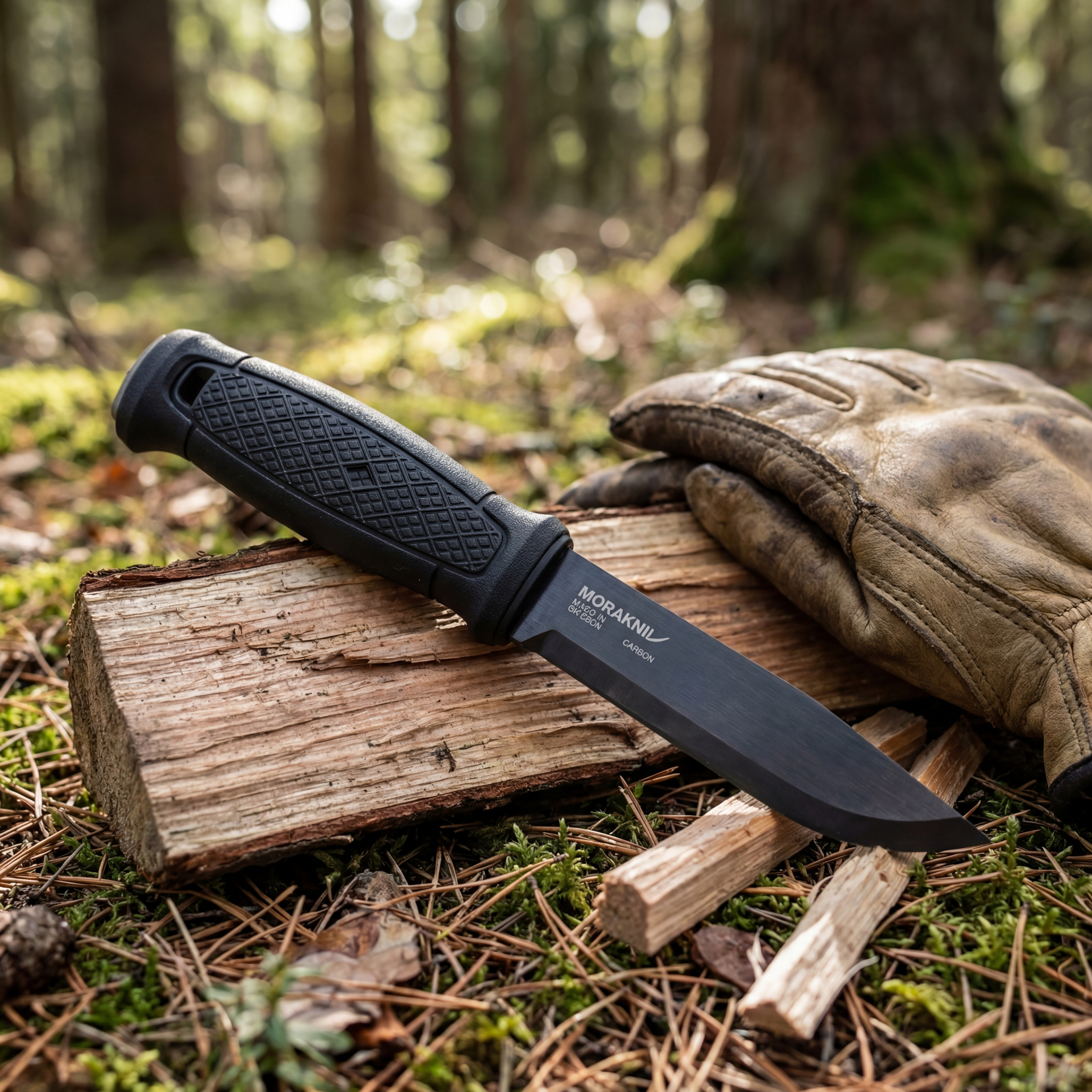 Morakniv Garberg Fixed Blade Knife 4.3 Inch Black Carbon Steel Full Tang Outd...